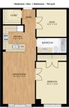 1 Bedroom plus Den 1 Bathroom-zoom floorplan